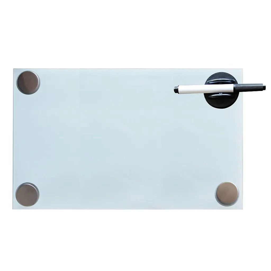 Melko Glasmagnettafel, Whiteboard, Glasboard, Magnetwand, Pinnwand, 30 x 50 x 0,4 cm, Weiß